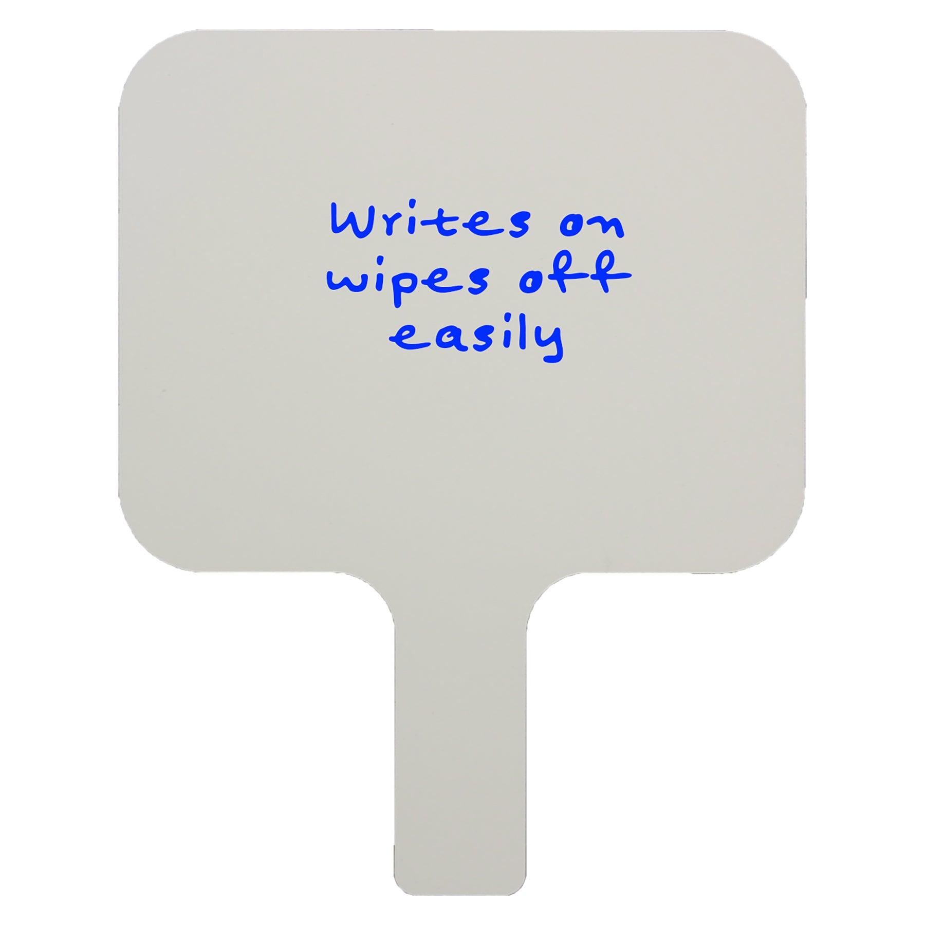 Single-Sided Rectangular Dry Erase Answer Paddle, 8" x 9.75", Pack of 12 - Loomini