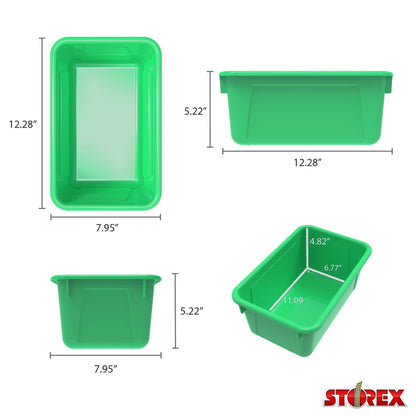 Small Cubby Bin, Green, Pack of 5 - Loomini