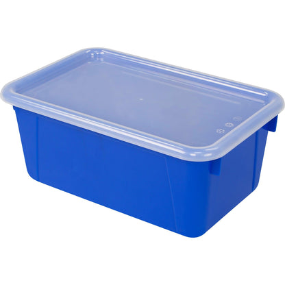 Small Cubby Bin, with Cover, Classroom Blue, Pack of 2 - Loomini