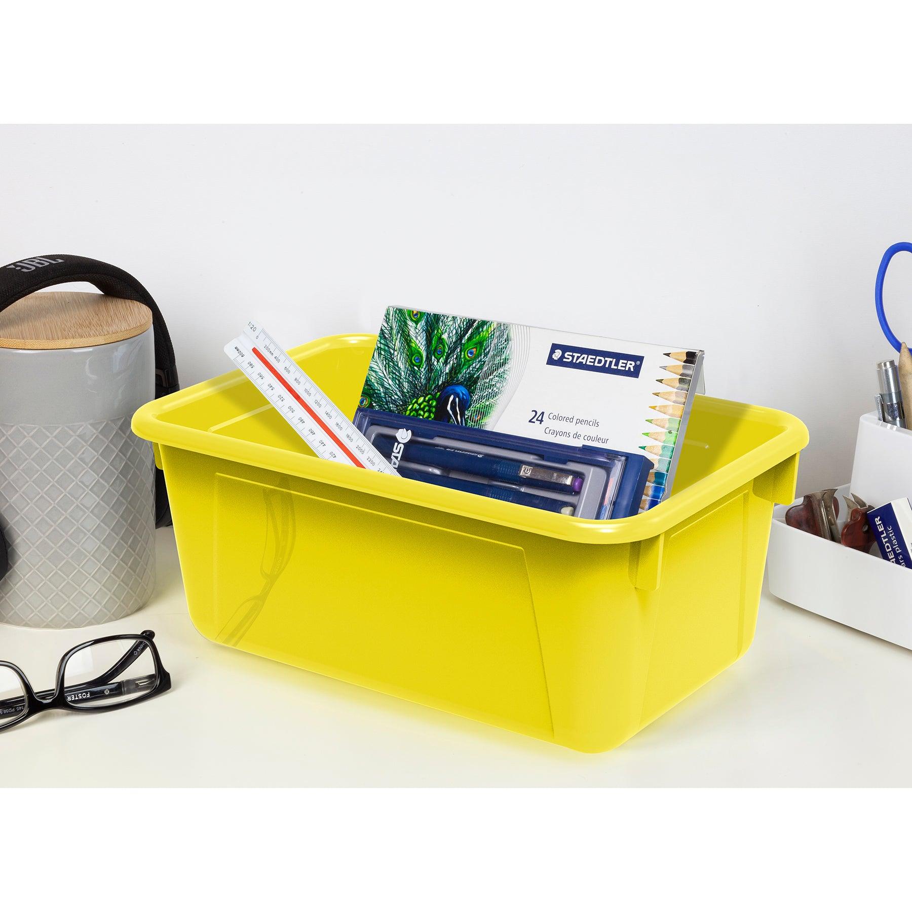 Small Cubby Bin, Yellow, Pack of 5 - Loomini