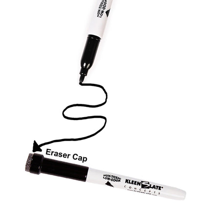 Small Dry Erase Markers with Eraser, Black, Pack of 36 - Loomini