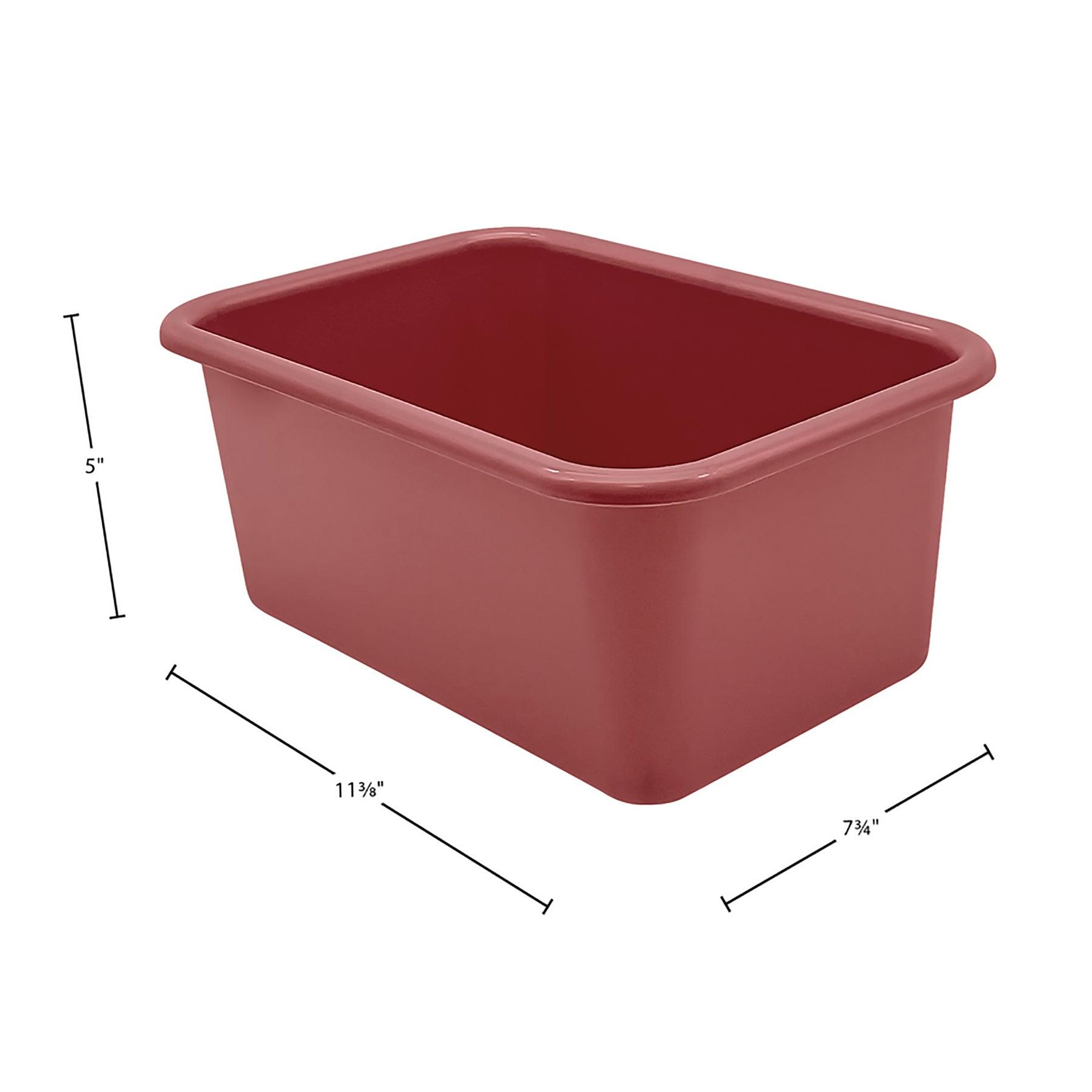 Small Plastic Storage Bin, Deep Rose, Pack of 6 - Loomini