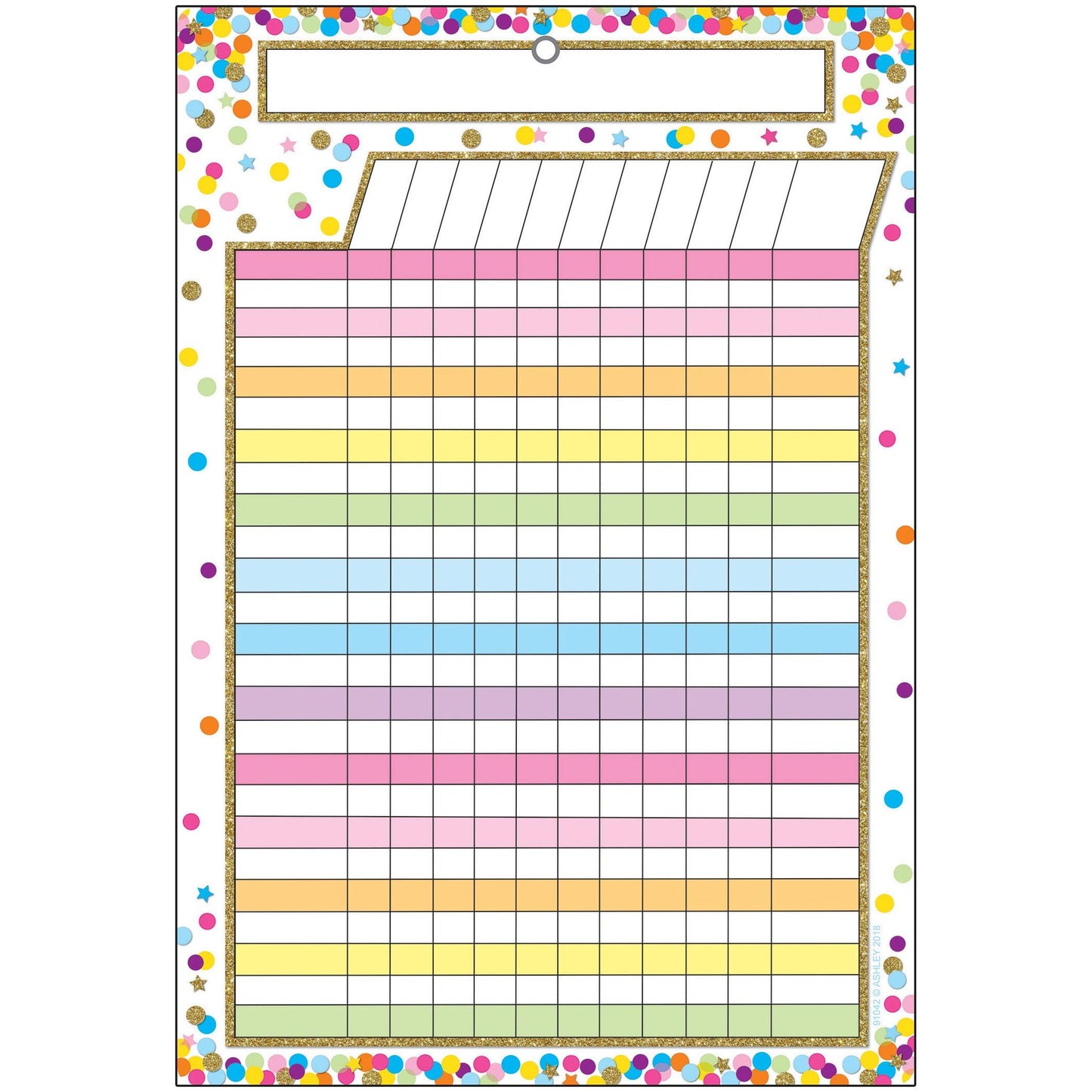 Smart Poly Chart, Confetti Dry Erase Incentive Chart, Pack of 6 - Loomini