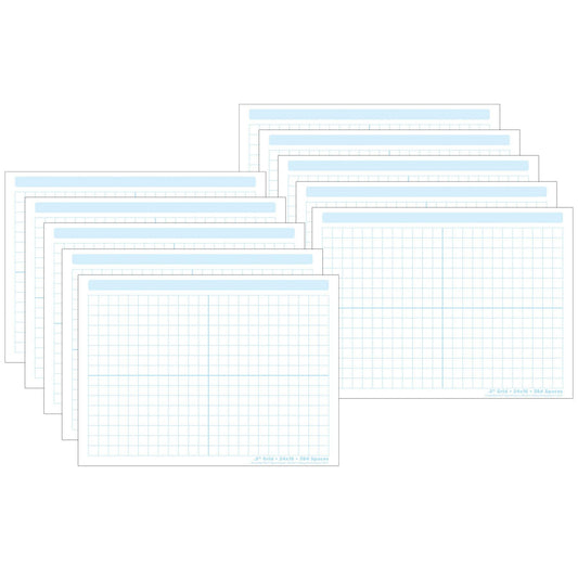 Smart Poly® PosterMat Pals™ Space Savers, 13" x 9-1/2", 1/2" grid Blocks 468 Blocks, Pack of 10 - Loomini