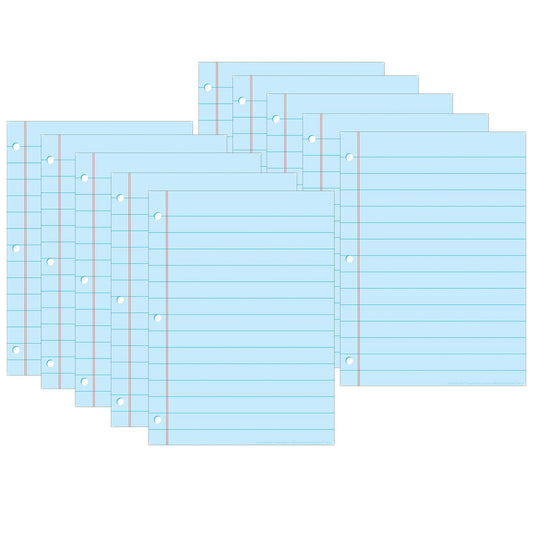 Smart Poly® PosterMat Pals™ Space Savers, 13" x 9-1/2", Blue Notebook Paper, Pack of 10 - Loomini