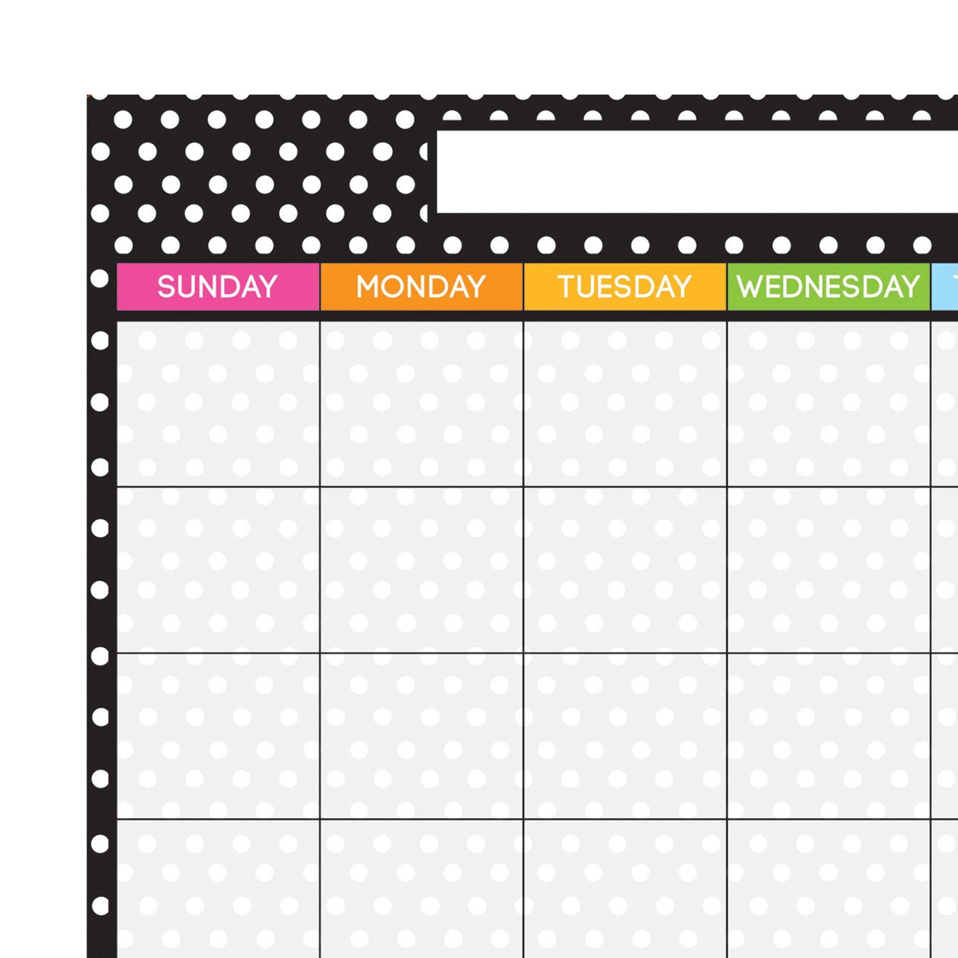 Smart Poly® PosterMat Pals™ Space Savers, 13" x 9-1/2", BW Dots Calendar, Pack of 10 - Loomini