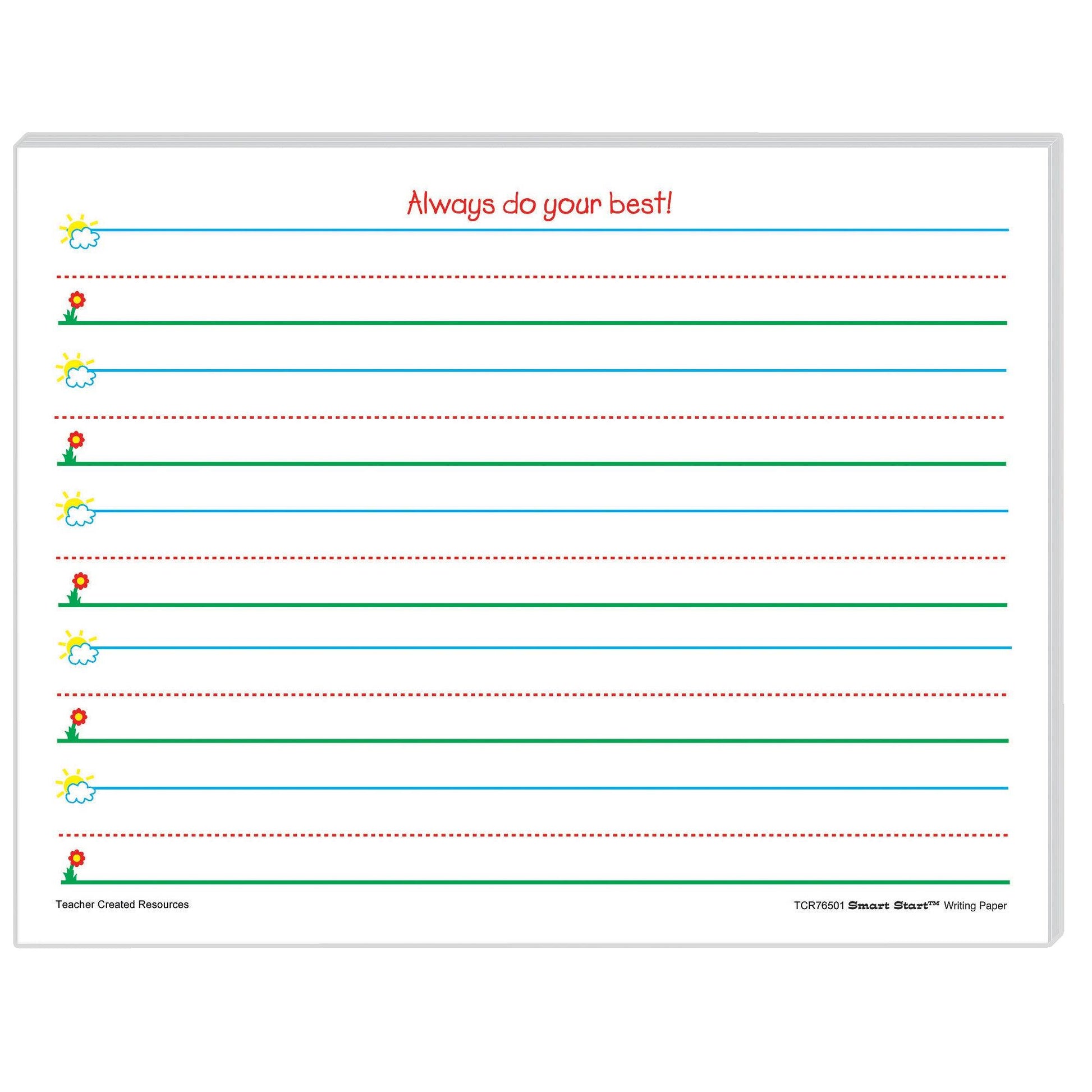 Smart Start K-1 Writing Paper: 100 Sheets Per Pack, 2 Packs - Loomini