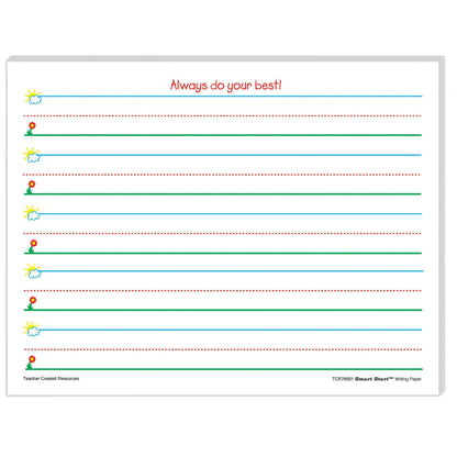 Smart Start K-1 Writing Paper: 100 Sheets Per Pack, 2 Packs - Loomini