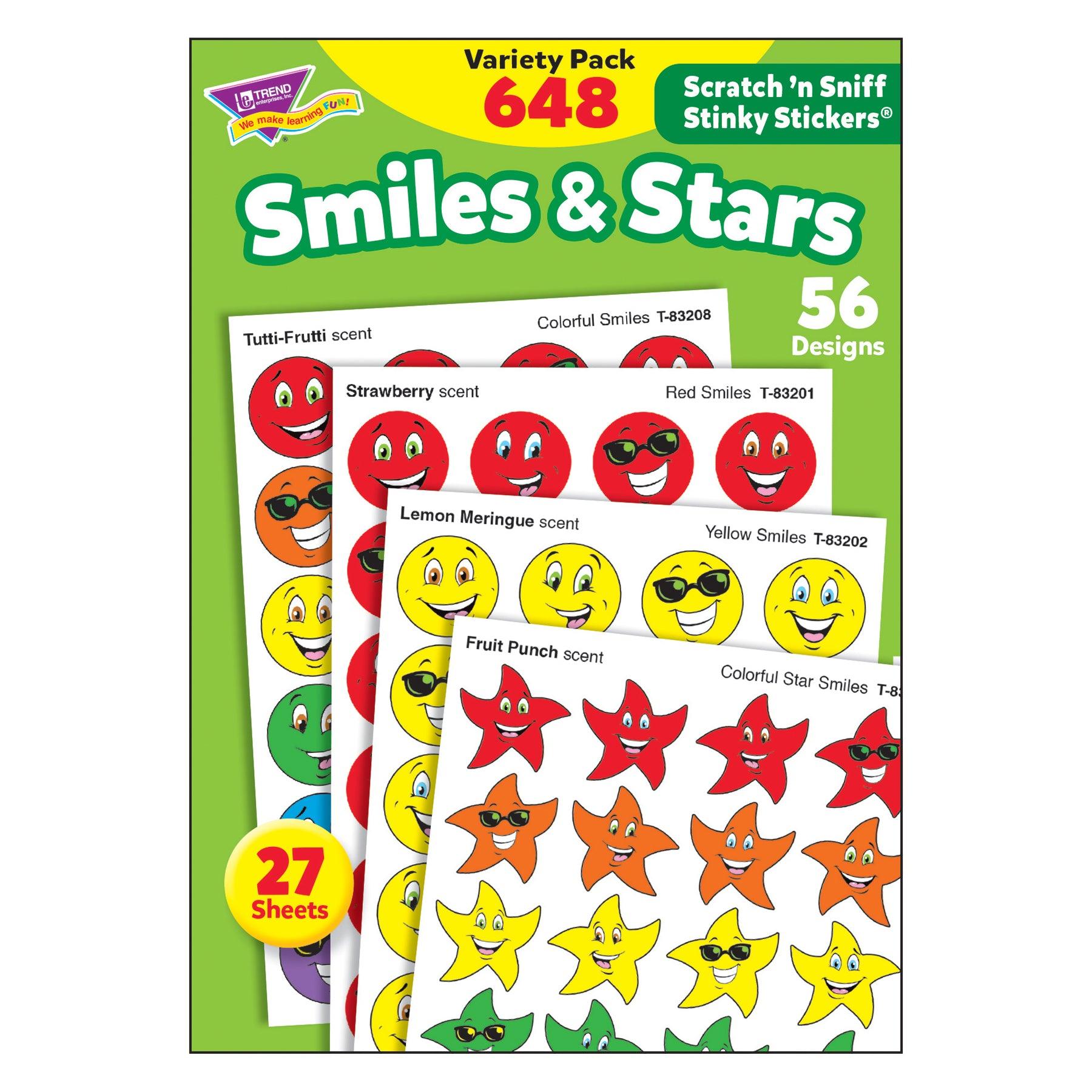 Smiles & Stars Stinky Stickers® Variety Pack, 648 ct - Loomini