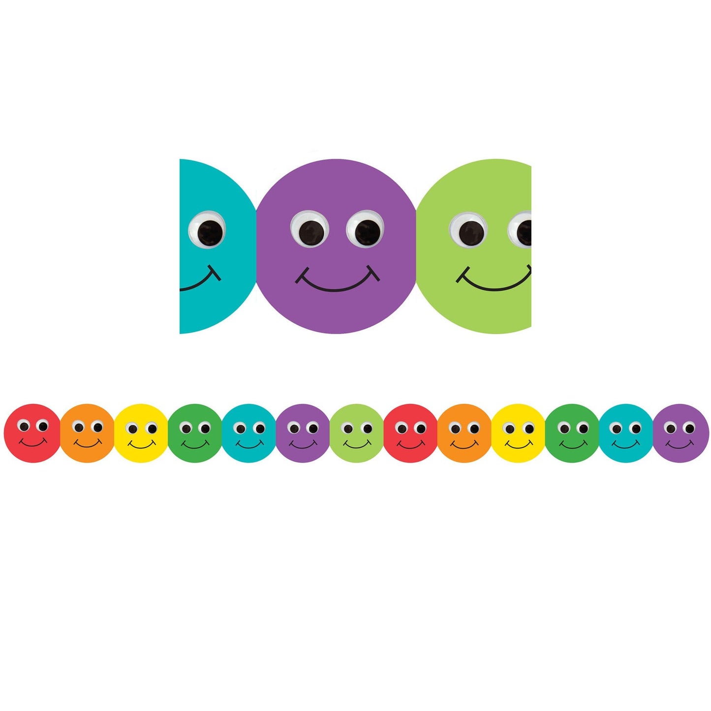 Smiley Face Mighty Brights™ Border, 36 Feet Per Pack, 6 Packs - Loomini