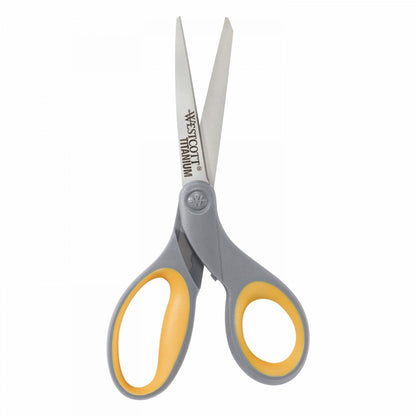 Soft Grip Titanium Bonded Scissors, 8" Straight, Pack of 2 - Loomini