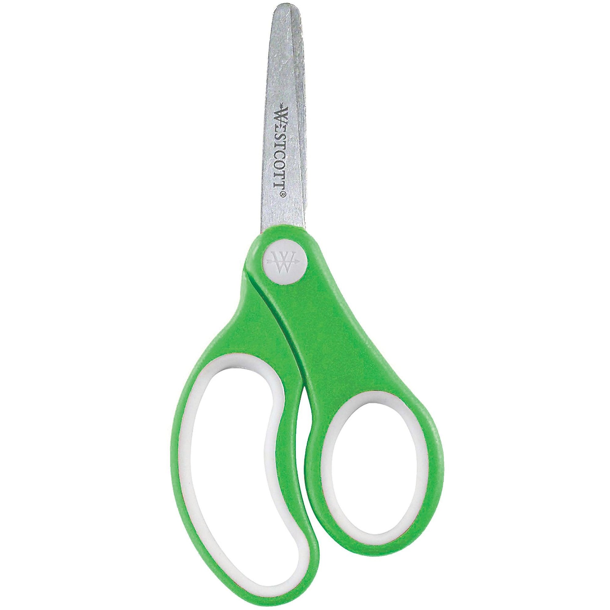 Soft Handle 5" Kids Scissors Classpack, Blunt, Pack of 12 - Loomini