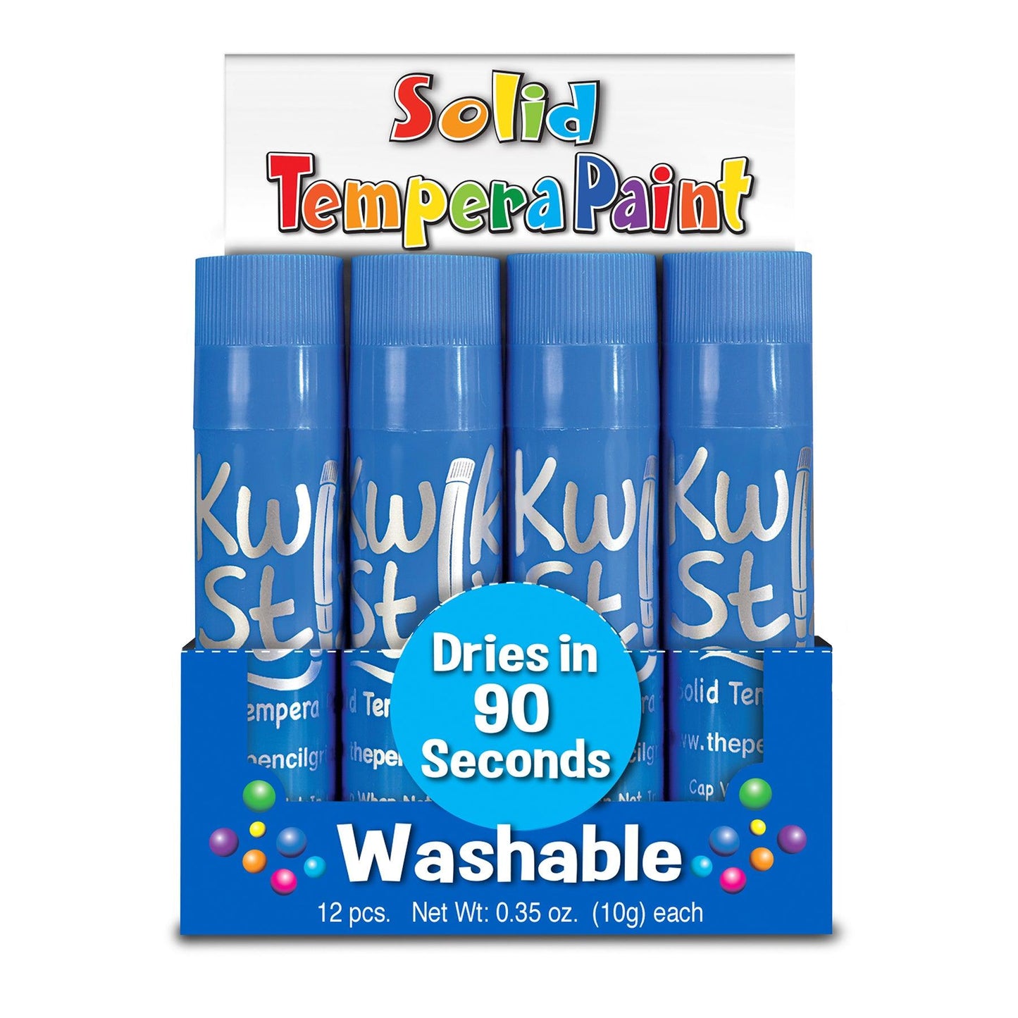 Solid Tempera Paint Sticks, Single Color Pack, Light Blue, 12 Per Pack, 2 Packs - Loomini