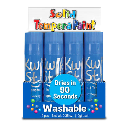 Solid Tempera Paint Sticks, Single Color Pack, Light Blue, 12 Per Pack, 2 Packs - Loomini