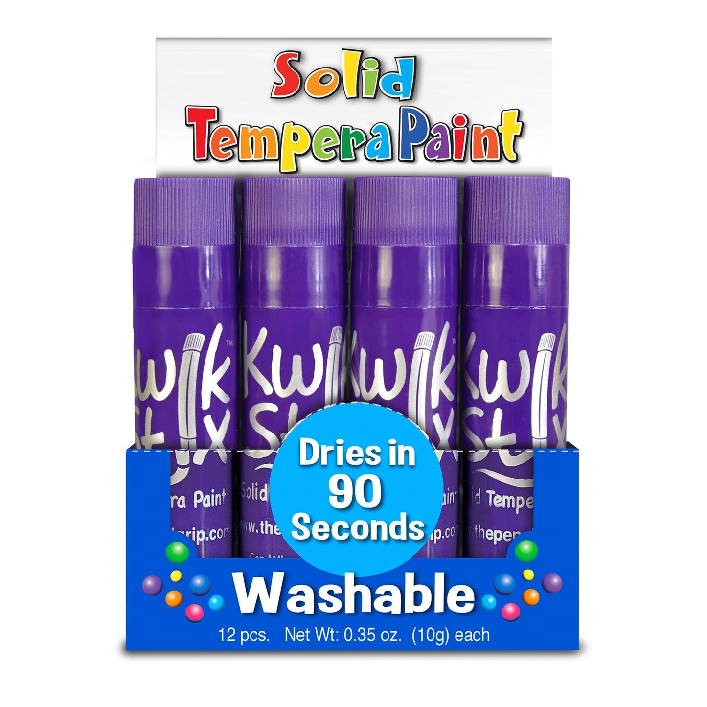 Solid Tempera Paint Sticks, Single Color Pack, Purple, 12 Per Pack, 2 Packs - Loomini