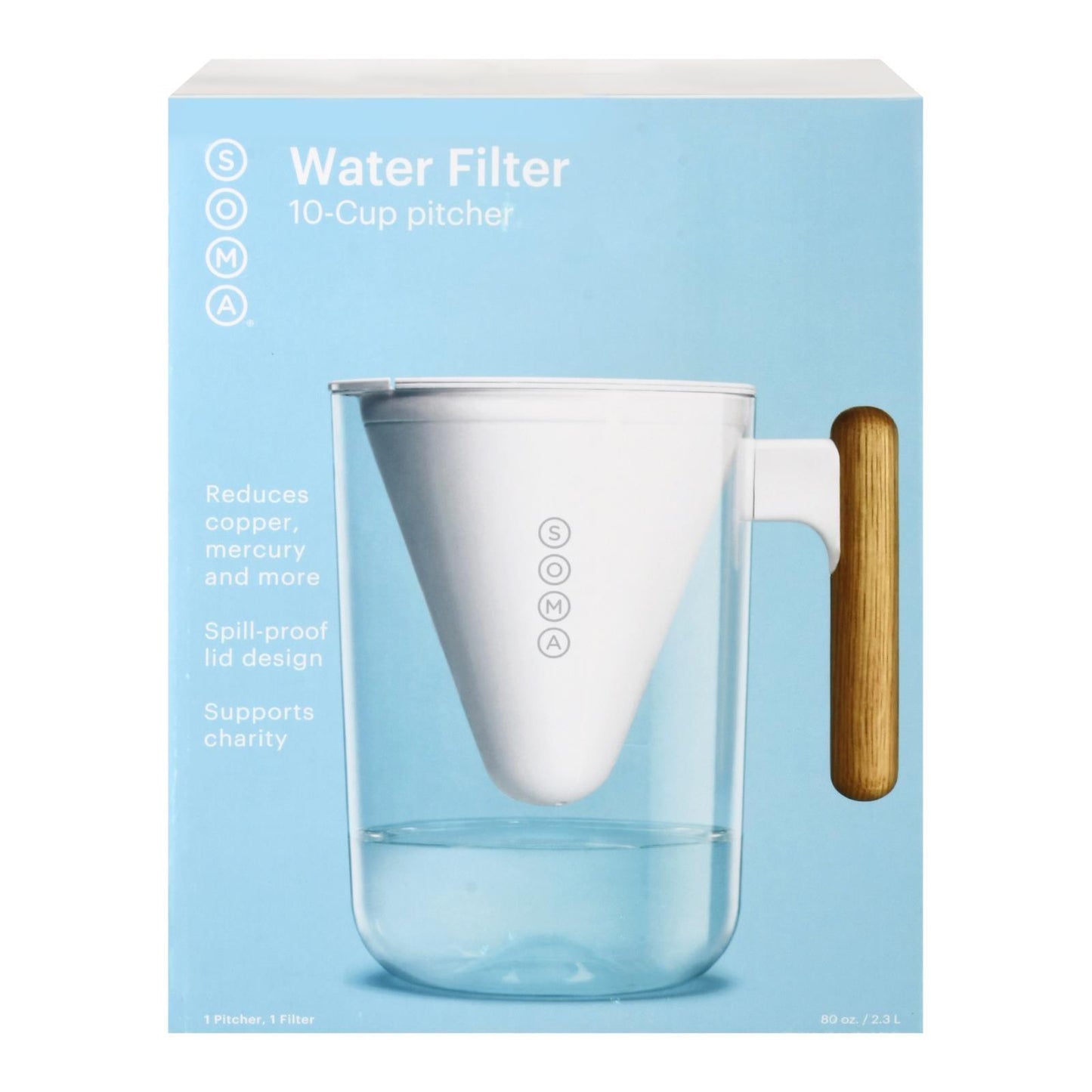 Soma - Water Pitchr Filt 10c Wht - Case Of 2 - 80 Oz - Loomini
