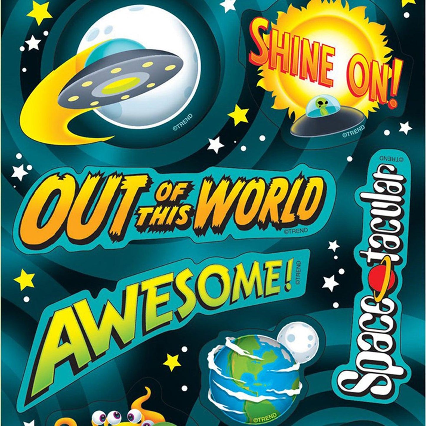 Space Out!/Alien Orange Mixed Shapes Stinky Stickers®, 32 Per Pack, 6 Packs - Loomini