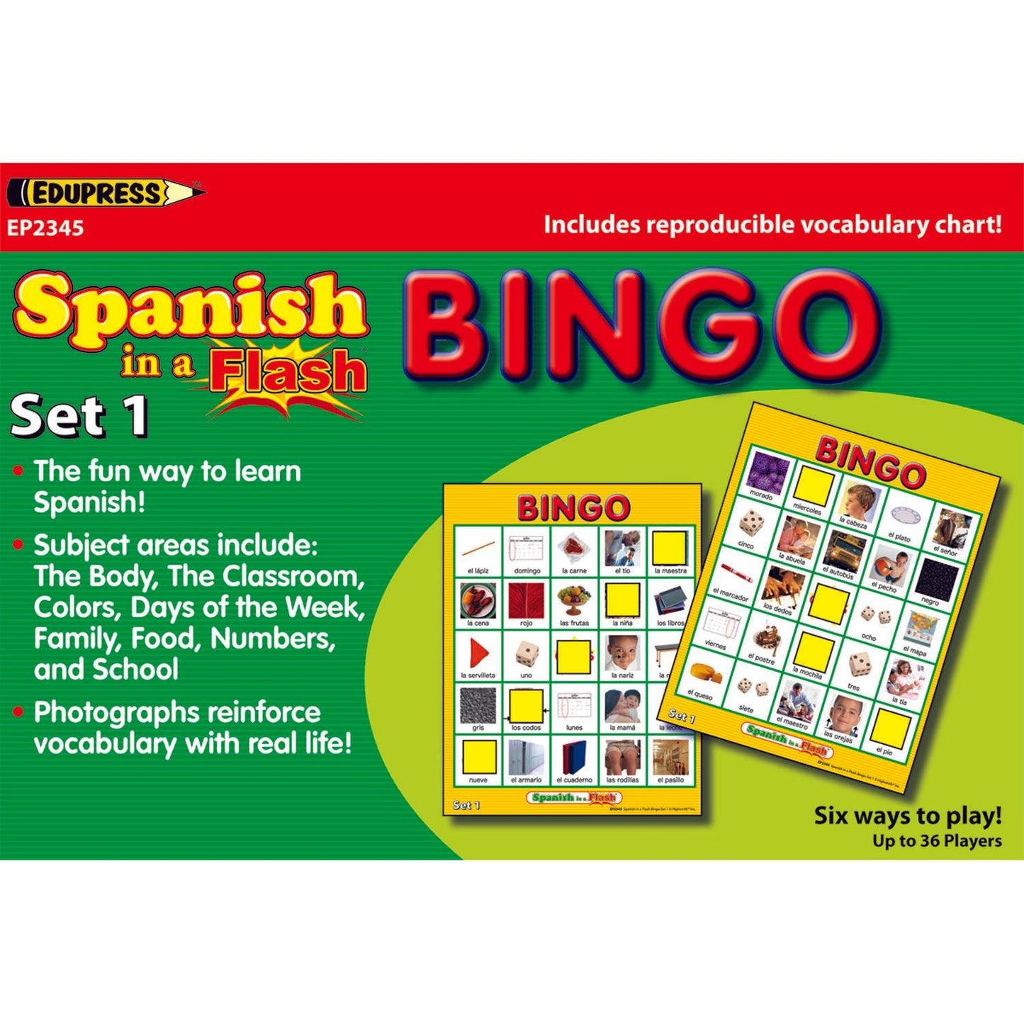 Spanish in a Flash™ Bingo, Set 1 - Loomini