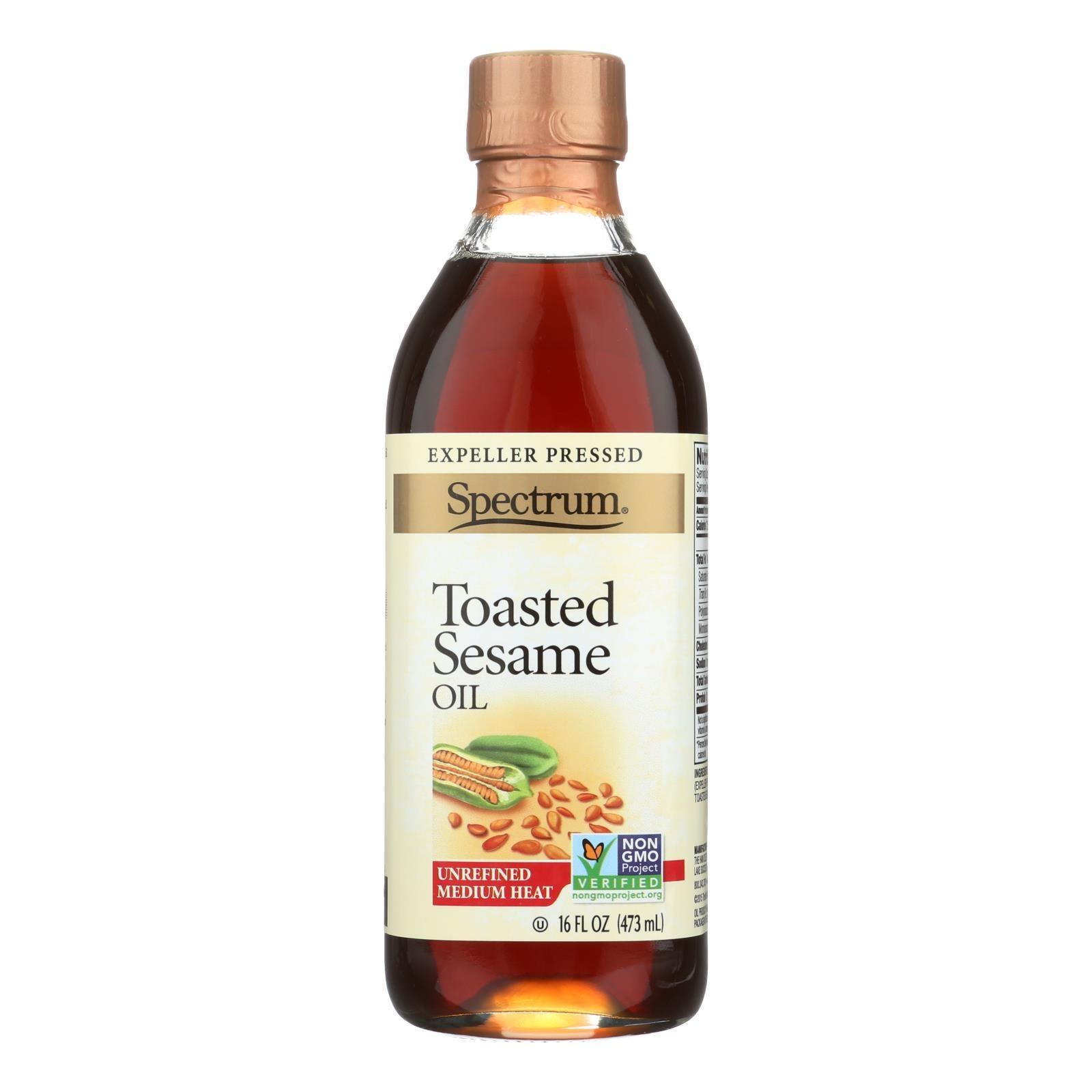 Spectrum Naturals Unrefined Toasted Sesame Oil - Case Of 12 - 16 Fl Oz. - Loomini