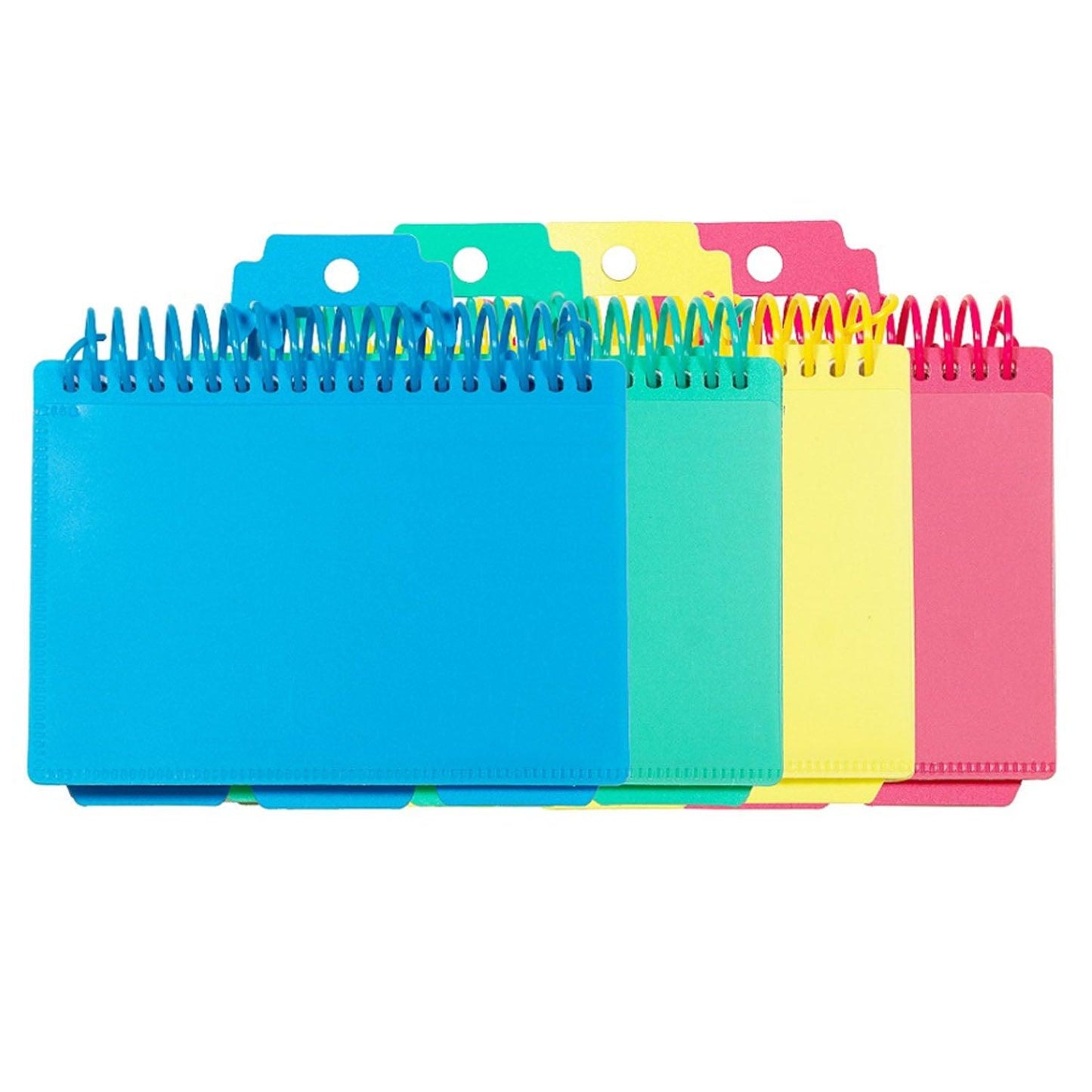 Spiral Bound Index Card Notebook with Index Tabs, Assorted Tropic Tones Colors, Pack of 6 - Loomini