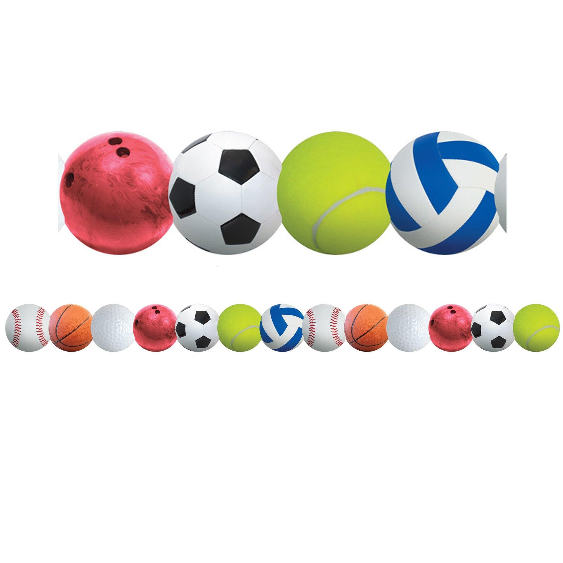 Sports Balls Border, 36 Feet Per Pack, 6 Packs - Loomini