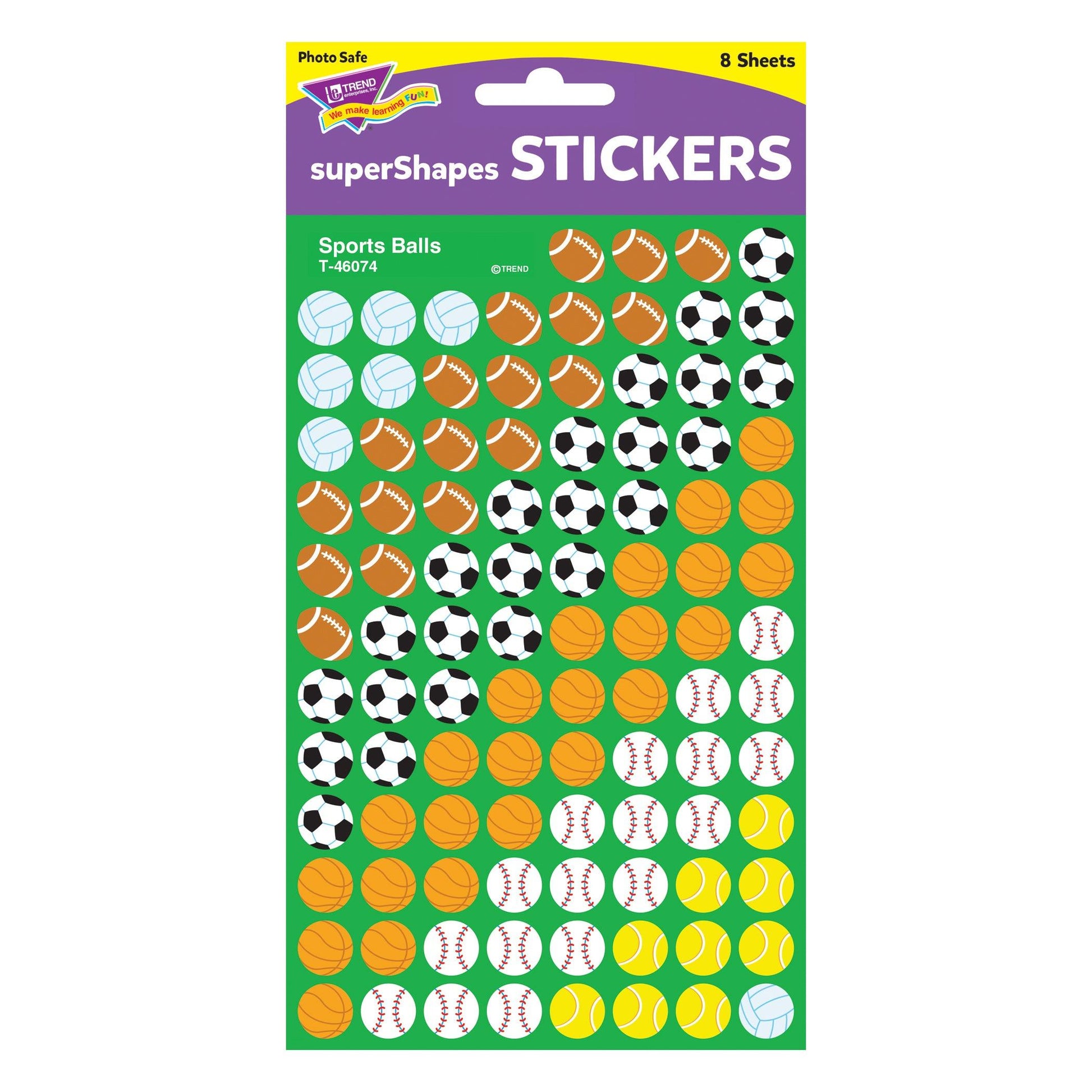 Sports Balls superShapes Stickers, 800 Per Pack, 12 Packs - Loomini