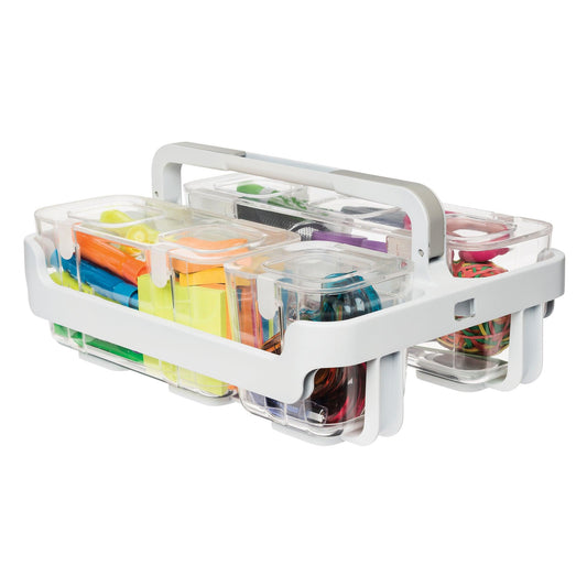 Stackable Caddy Organizer with 3 Containers - Loomini