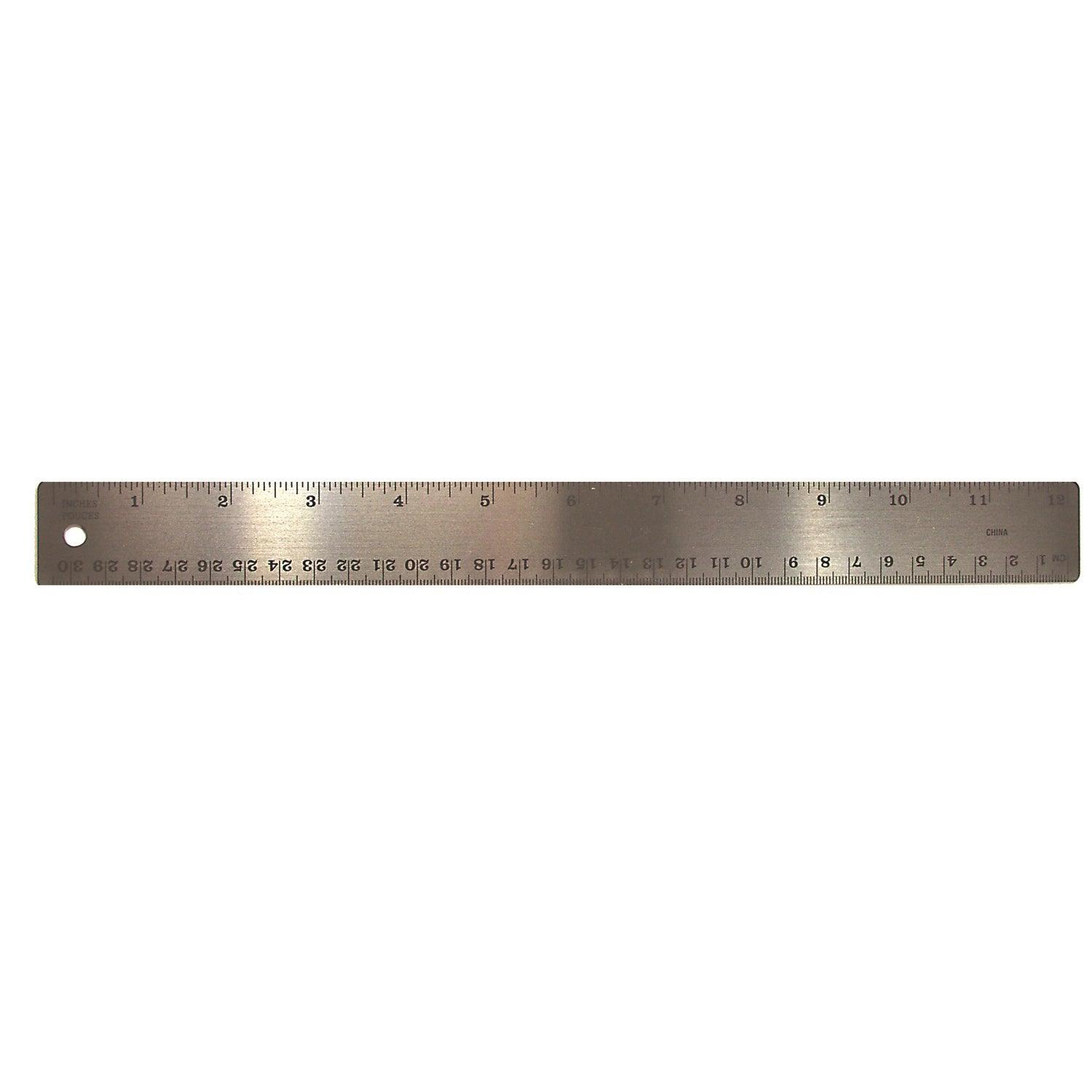 Stainless Steel Ruler, 12", Pack of 12 - Loomini