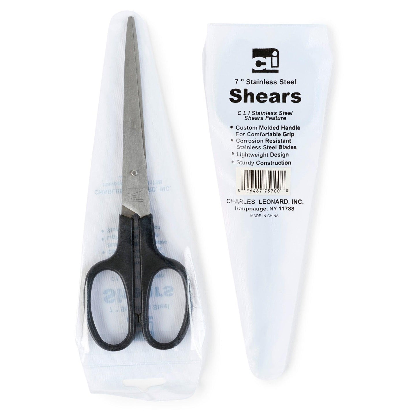 Stainless Steel Shears, 7" Straight, Pack of 12 - Loomini