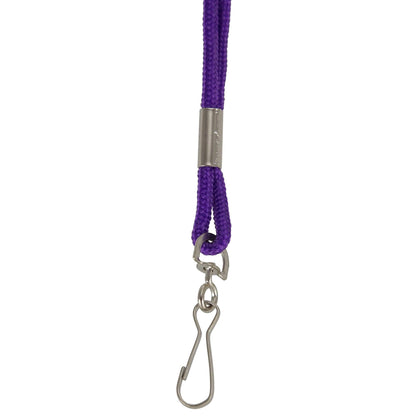 Standard Lanyard Hook Rope Style, Purple, Pack of 24 - Loomini