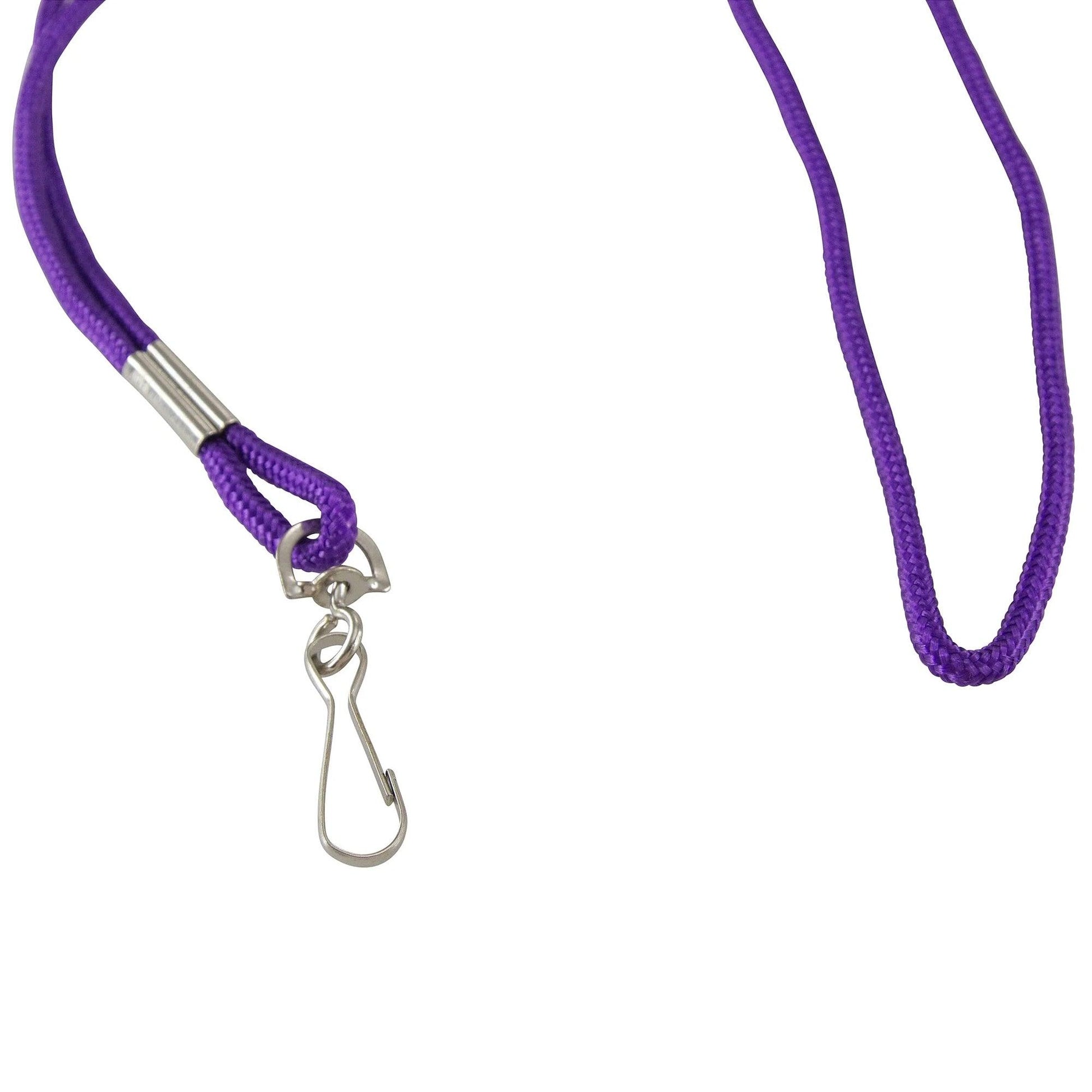 Standard Lanyard Hook Rope Style, Purple, Pack of 24 - Loomini