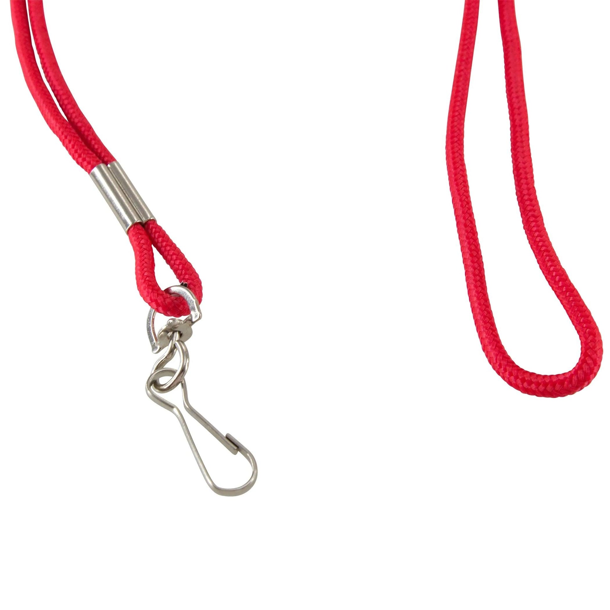 Standard Lanyard Hook Rope Style, Red, Pack of 24 - Loomini
