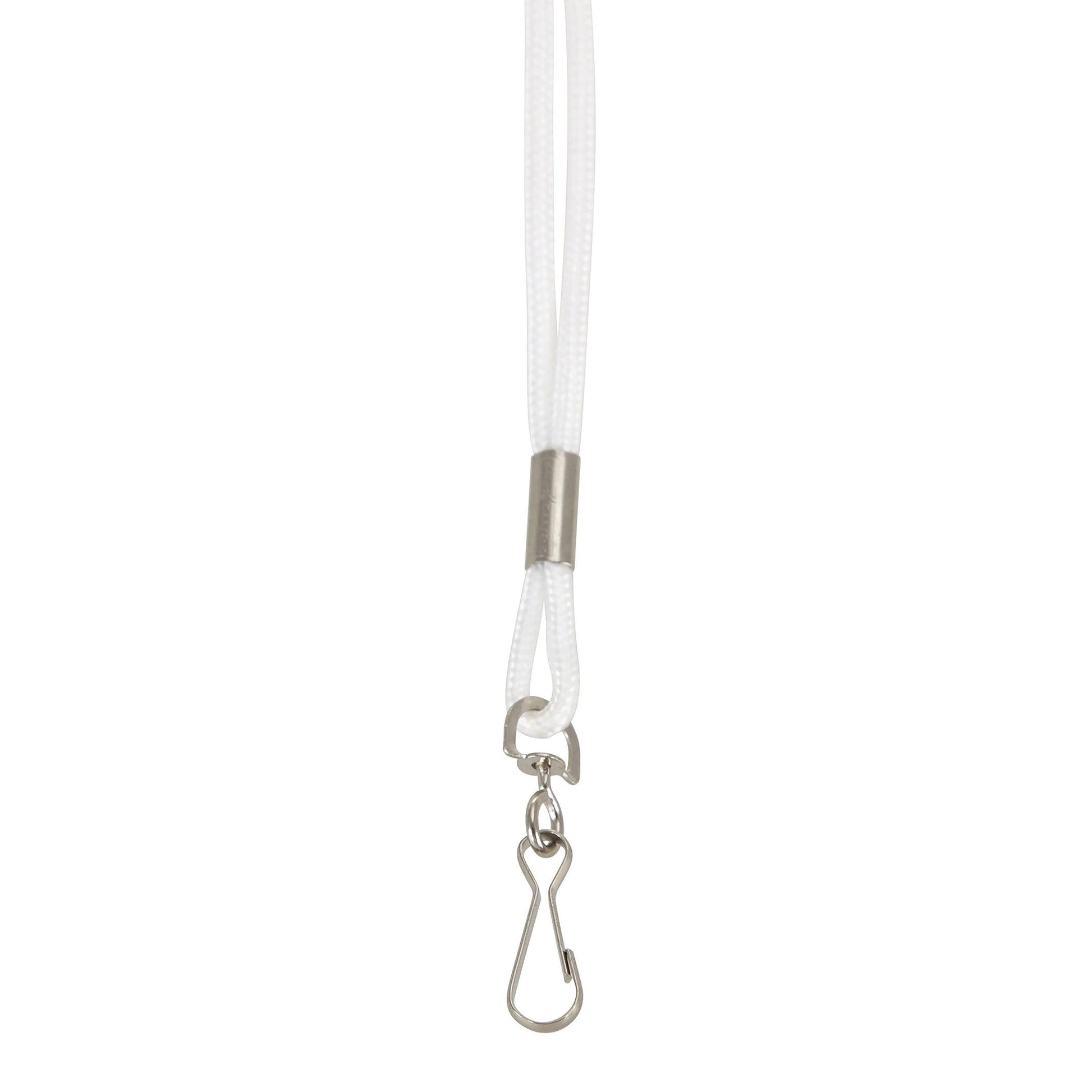 Standard Lanyard Hook Rope Style, White, Pack of 24 - Loomini