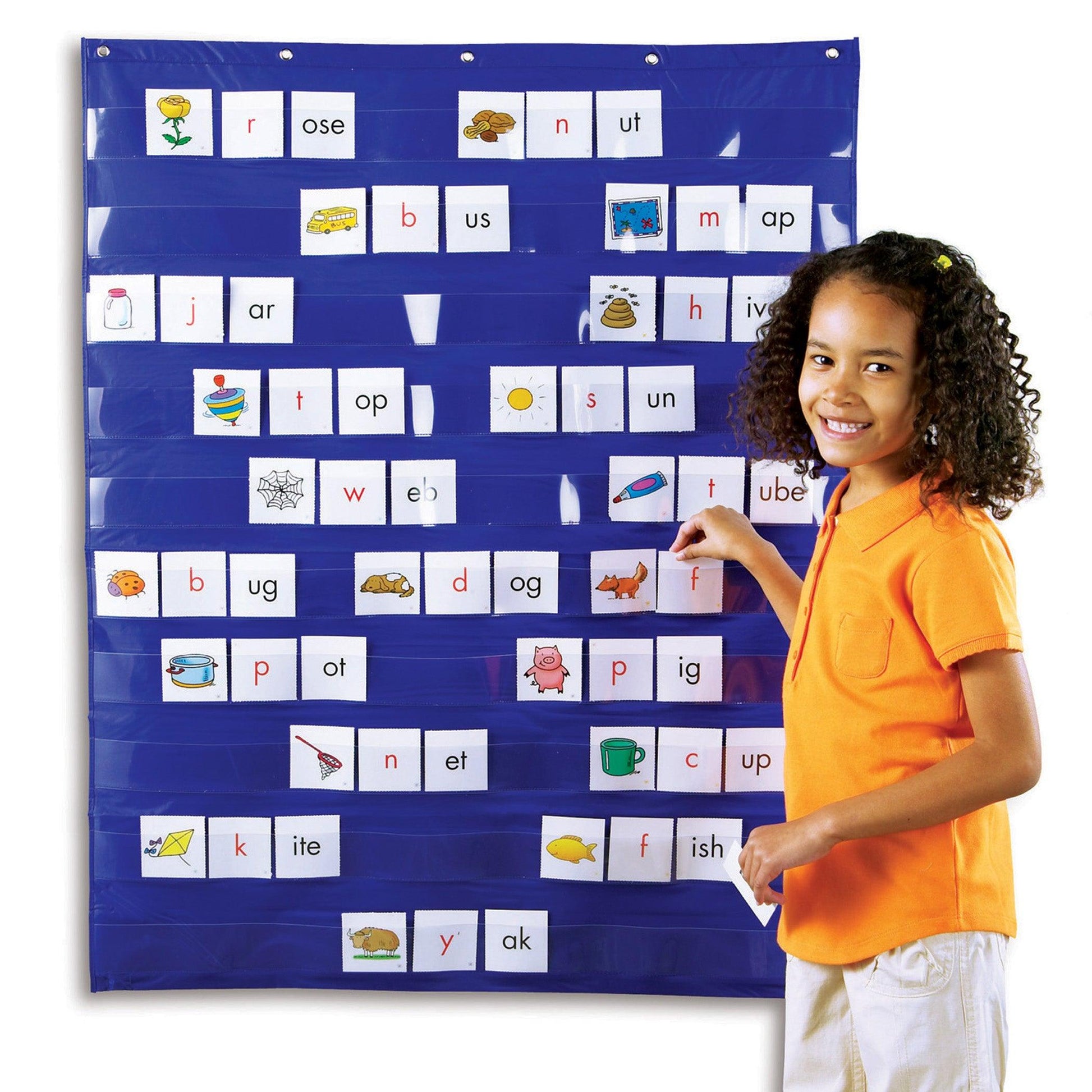 Standard Pocket Chart, 33.5" x 42", Blue - Loomini