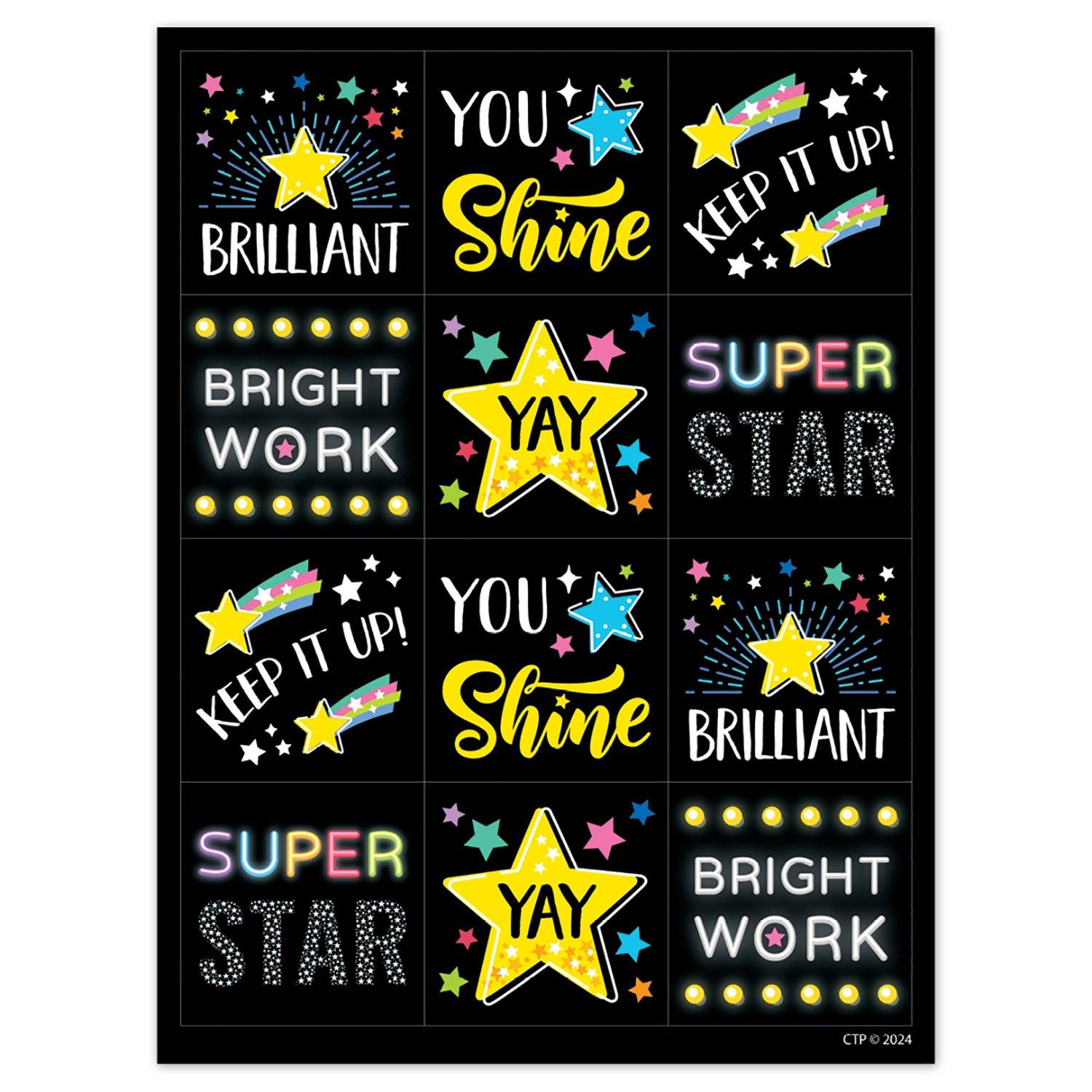 Star Bright Reward Stickers, 60 Per Pack, 6 Packs - Loomini