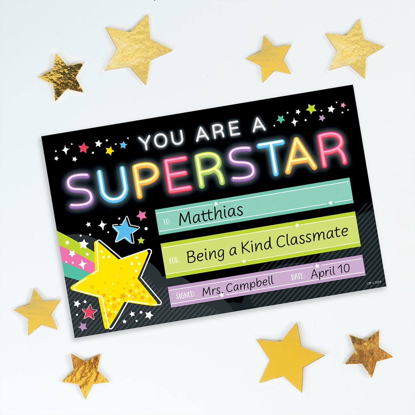 Star Bright Superstar Awards, 30 Per Pack, 6 Packs - Loomini