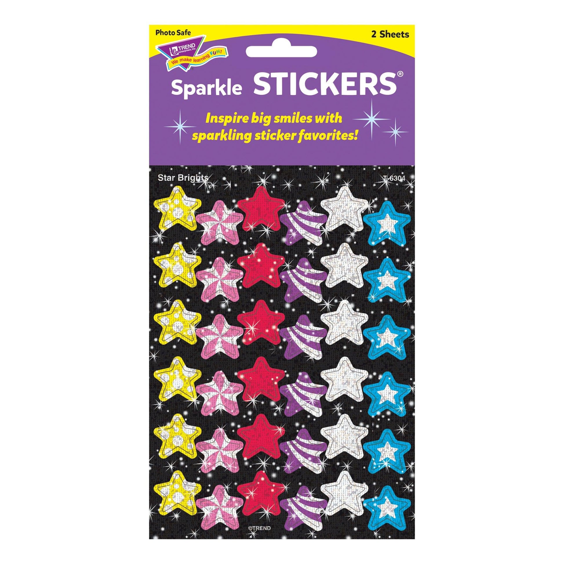 Star Brights Sparkle Stickers®, 72 Per Pack, 12 Packs - Loomini