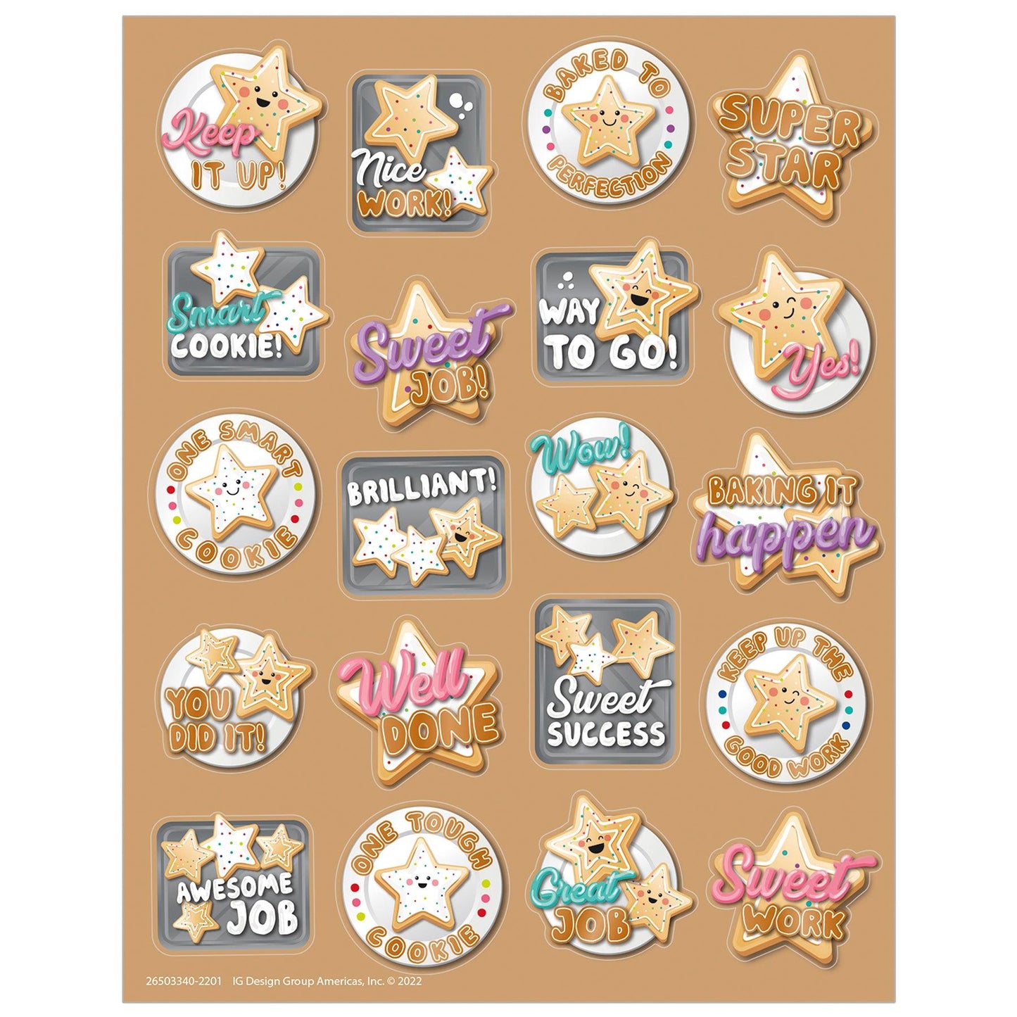 Star Cookies Sugar Cookie Scented Stickers, 80 Per Pack, 6 Packs - Loomini