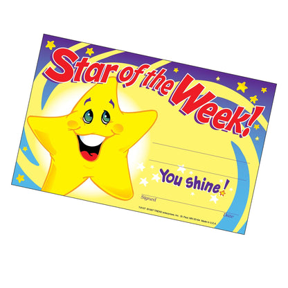 Star of the Week! Recognition Awards, 30 Per Pack, 6 Packs - Loomini