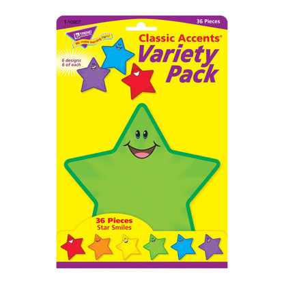 Star Smiles Classic Accents® Variety Pack, 36 Per Pack, 3 Packs - Loomini