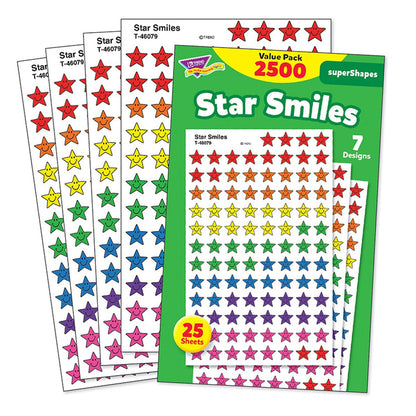 Star Smiles superShapes Stickers Value Pack, 2500 Per Pack, 3 Packs - Loomini