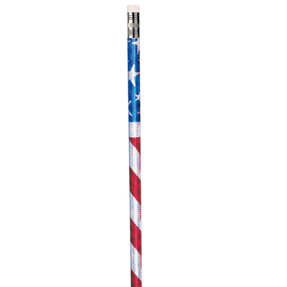 Stars & Stripes Glitz Pencil, Pack of 144 - Loomini