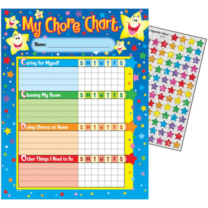 Stars Chore Charts, 25 Sheets Per Pad, Pack of 3 - Loomini