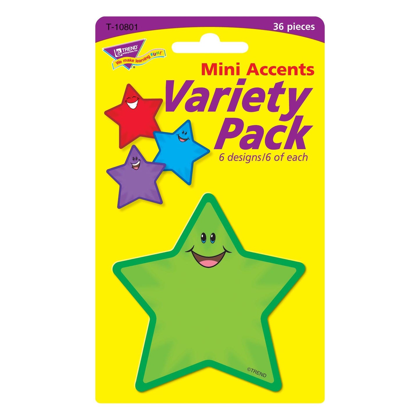 Stars Mini Accents Variety Pack, 36 Per Pack, 6 Packs - Loomini