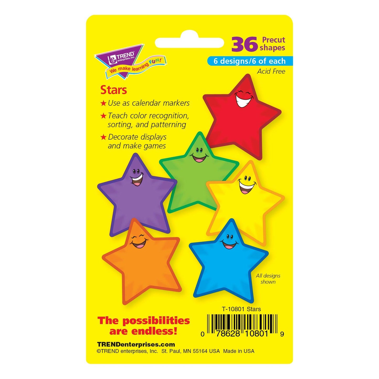 Stars Mini Accents Variety Pack, 36 Per Pack, 6 Packs - Loomini