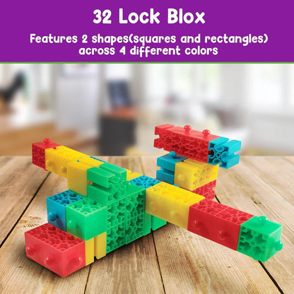 STEAM Lock Blox Building Kit - Steam Learning Building Blocks for Kids - Stem Engineering Building Toy - Loomini