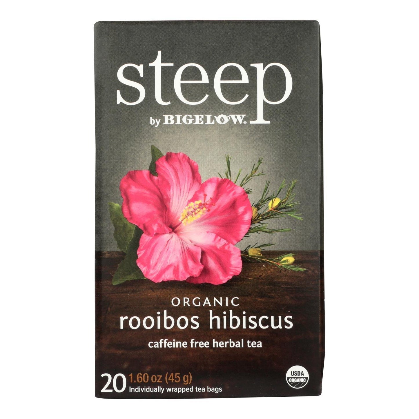 Steep By Bigelow Organic Rooibos Hibiscus Tea - Case Of 6 - 20 Bags - Loomini