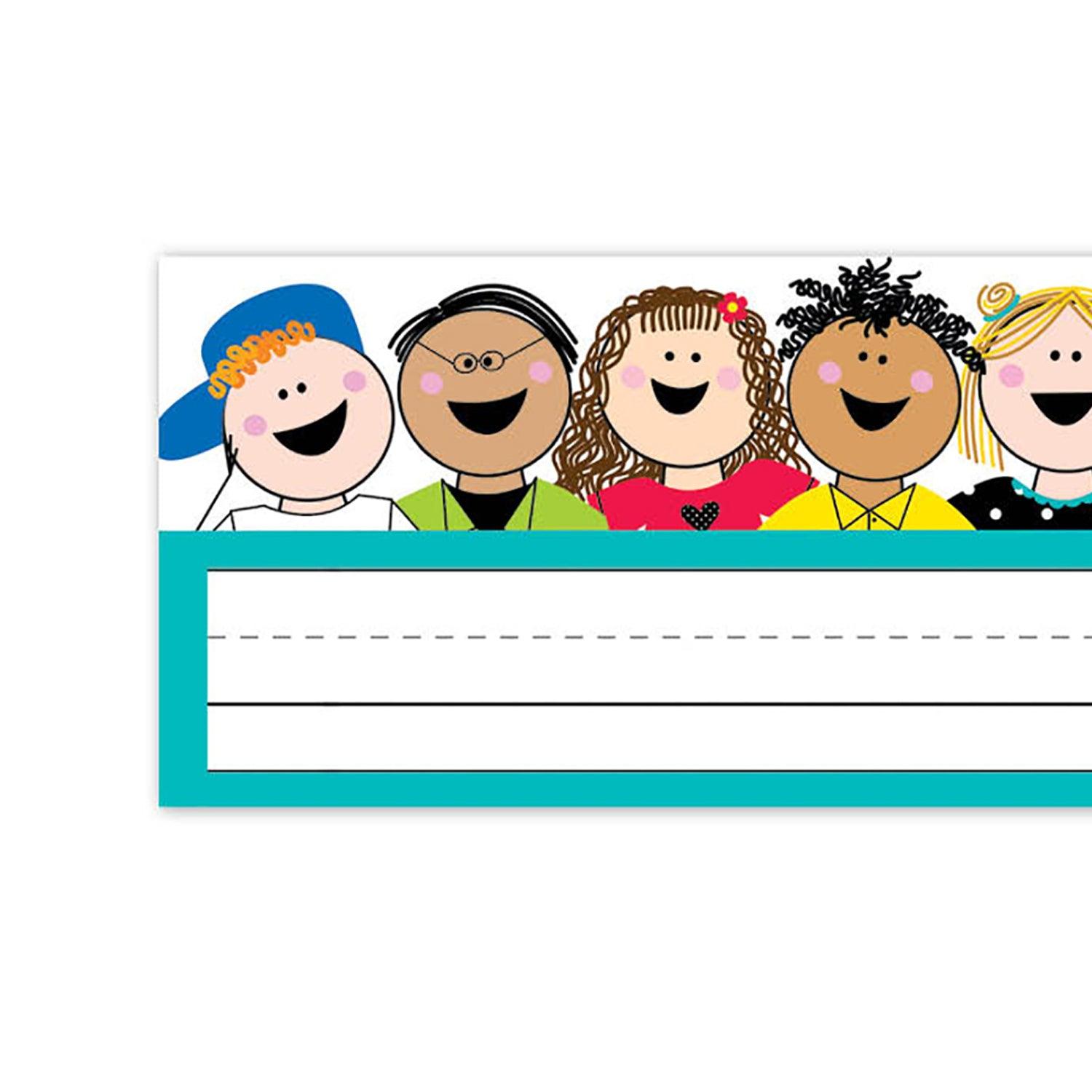 Stick Kids Name Plates, 9-1/2" x 3-1/4", 36 Per Pack, 6 Packs - Loomini