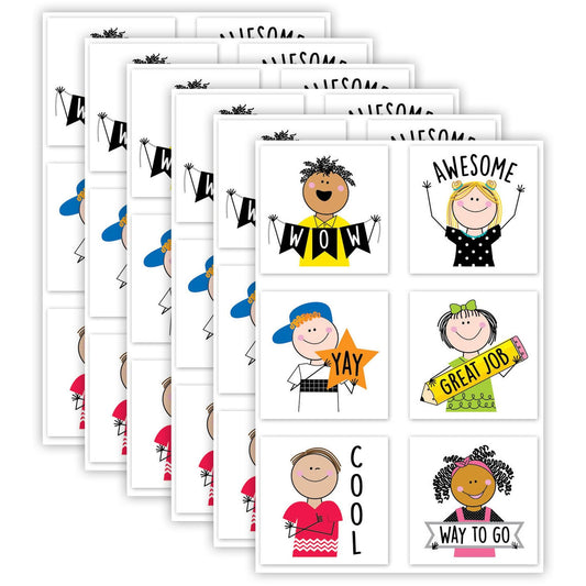 Stick Kids Rewards Stickers, 1-1/2", 60 Per Pack, 6 Packs - Loomini