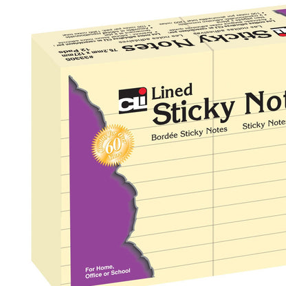 Sticky Notes, 4" x 6" Lined, 12 Pads - Loomini